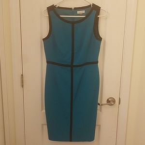 Business Casual Calvin Klein Teal Black Dress